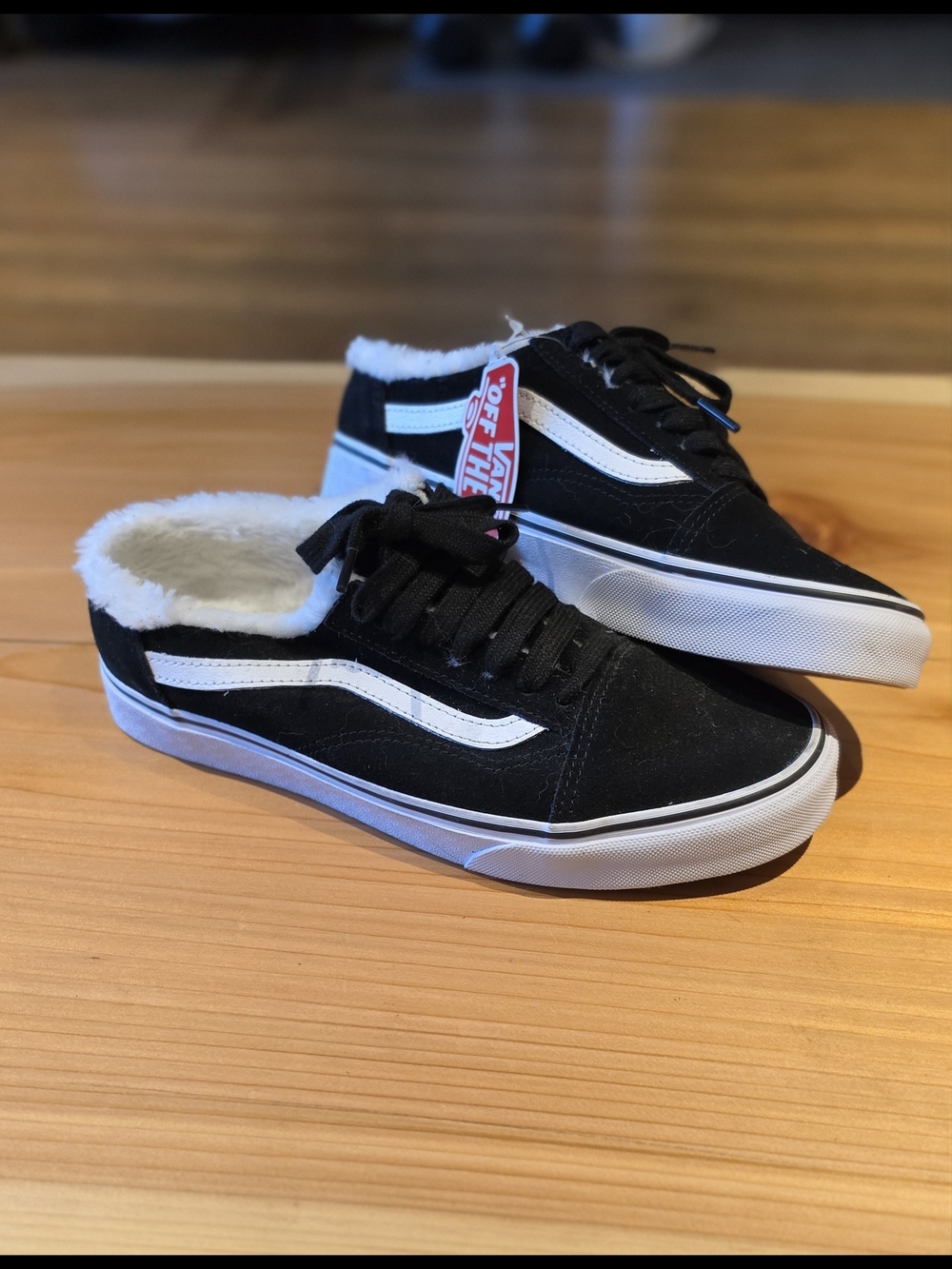 Vans | Black & White Sherpa Lined Old Skool Sneakers
